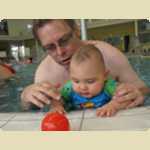 We went to the Arena at Joondalup for Jais first swimming lesson.